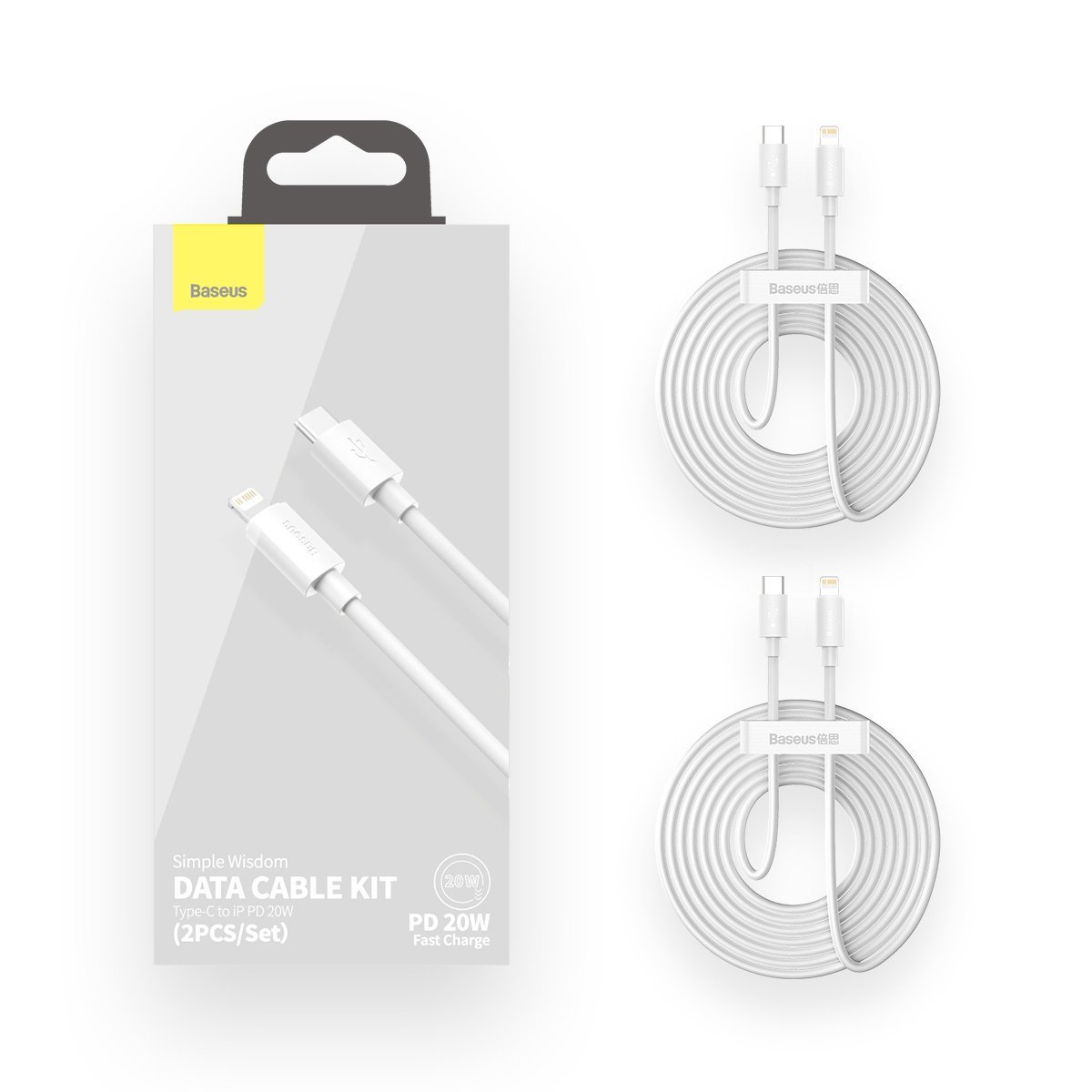 کابل تبدیل USB-C به لایتنینگ باسئوس مدل Superior PD طول 1.5 متر بسته دو عددی