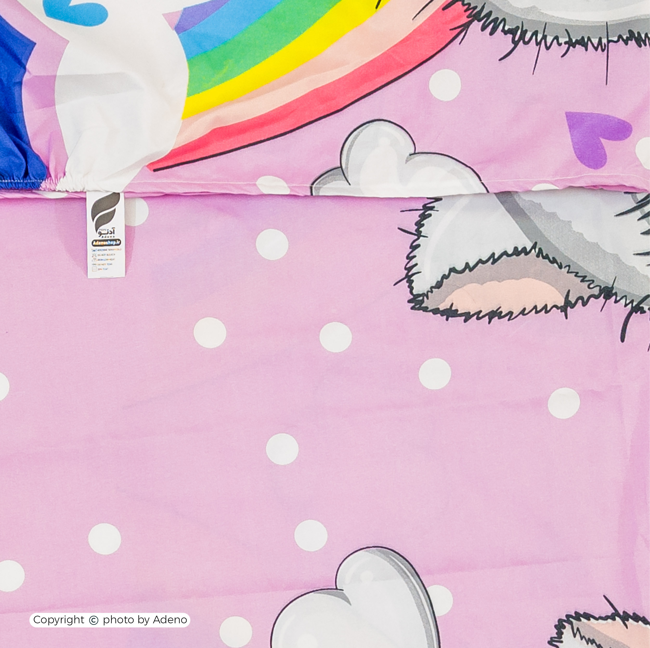 ملحفه کودک میکروفایبر آدنو مدل  Little cat کد MC05 سایز 100x150 سانتی متر