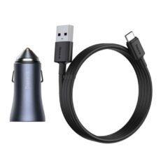 شارژر فندکی باسئوس مدل tzccjd-0g به همراه کابل تبدیل USB-C