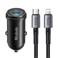 شارژر فندکی 30 وات مک دودو مدل MCA8 به همراه کابل تبدیل USB-C به لایتنینگ