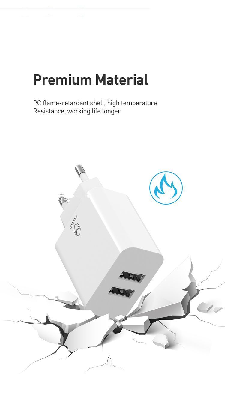 شارژر دیواری مک دودو مدل CH-6720 به همراه کابل تبدیل لایتنینگ