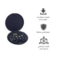 کابل تبدیل USB/USB-C به microUSB / لایتنینگ / USB-C ریمکس مدل RC_190 طول 0.29 متر به همراه سوزن سیم کارت