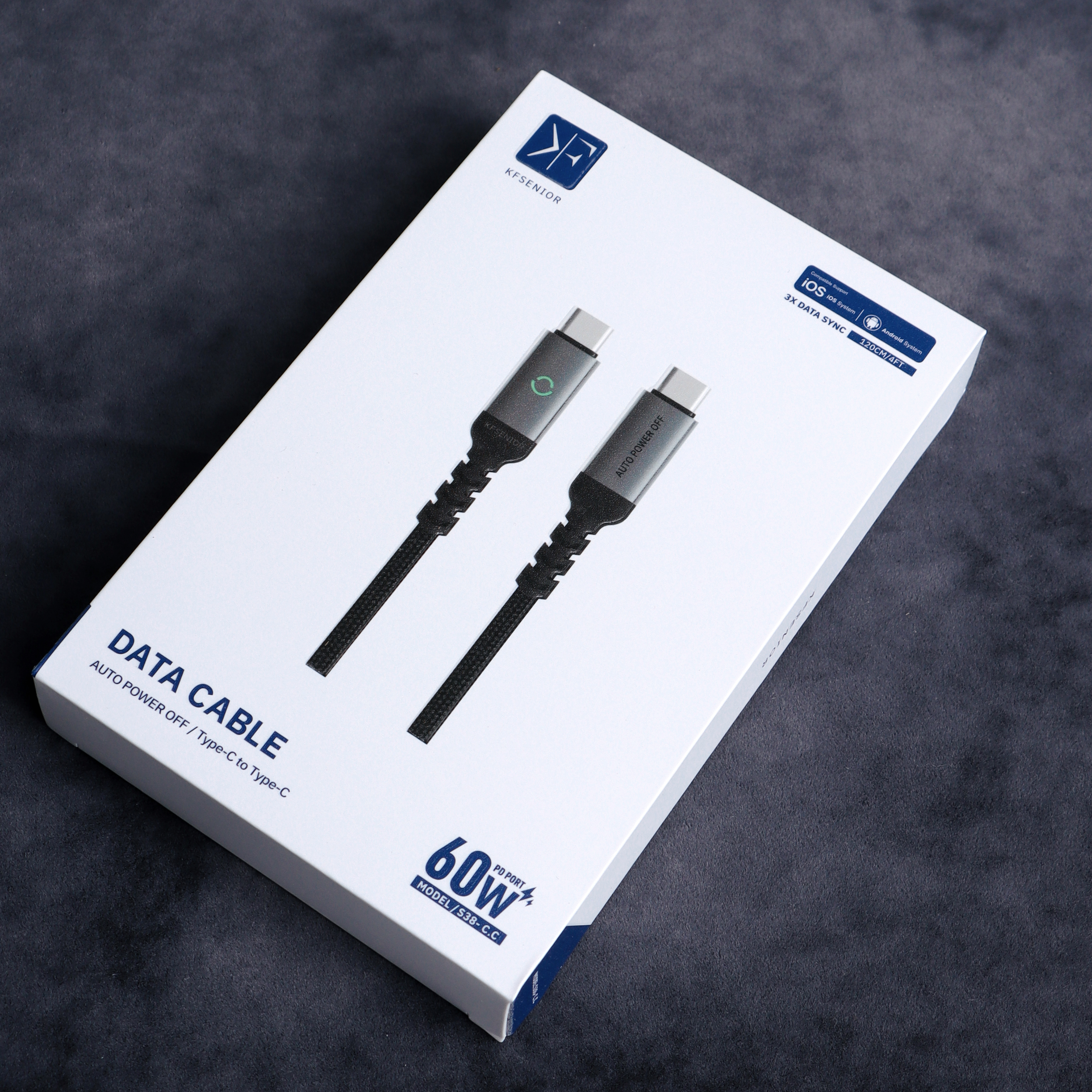کابل USB-C کی اف-سنیور مدل S38 طول 1.2 متر