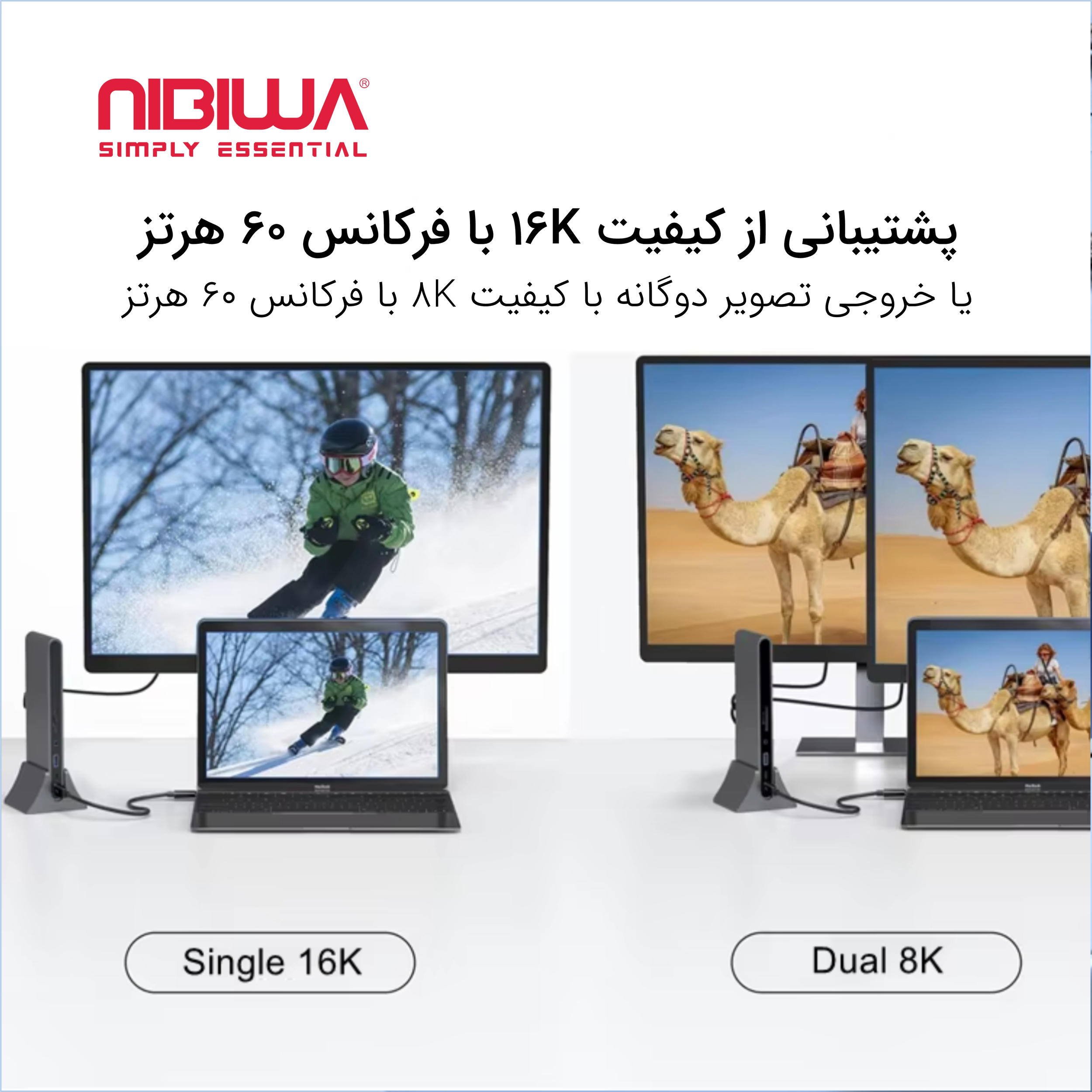 کابل USB-C نیبیوا مدل USB4 V2 ThunderBolt 5 طول 1 متر