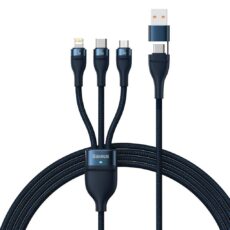 کابل تبدیل USB/USB-C به لایتنینگ/USB-C/micro-USB باسئوس مدل Flash Series 2-100W طول 1.2 متر