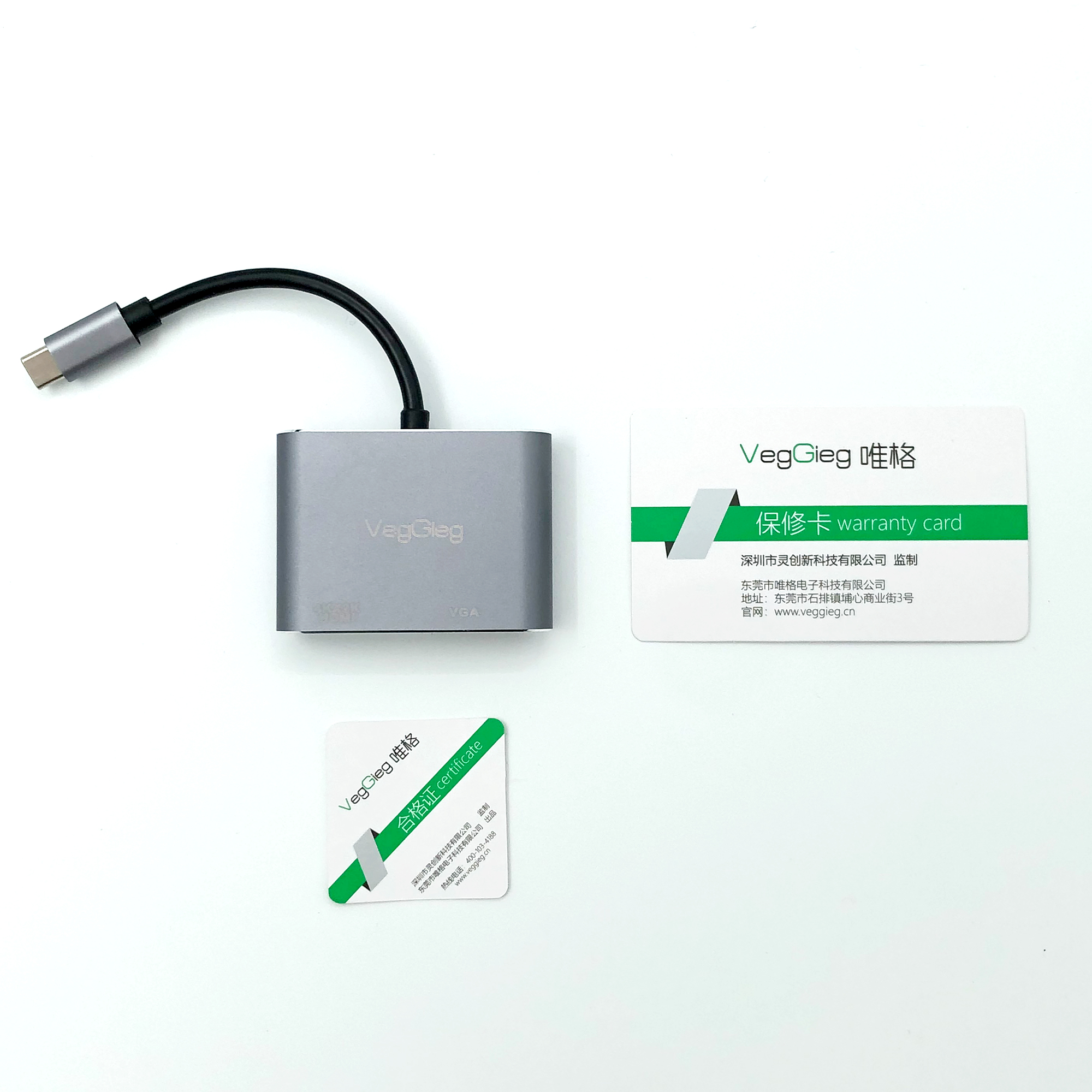 مبدل usb-C به HDMI / VGA وگیگ مدل V-TC02