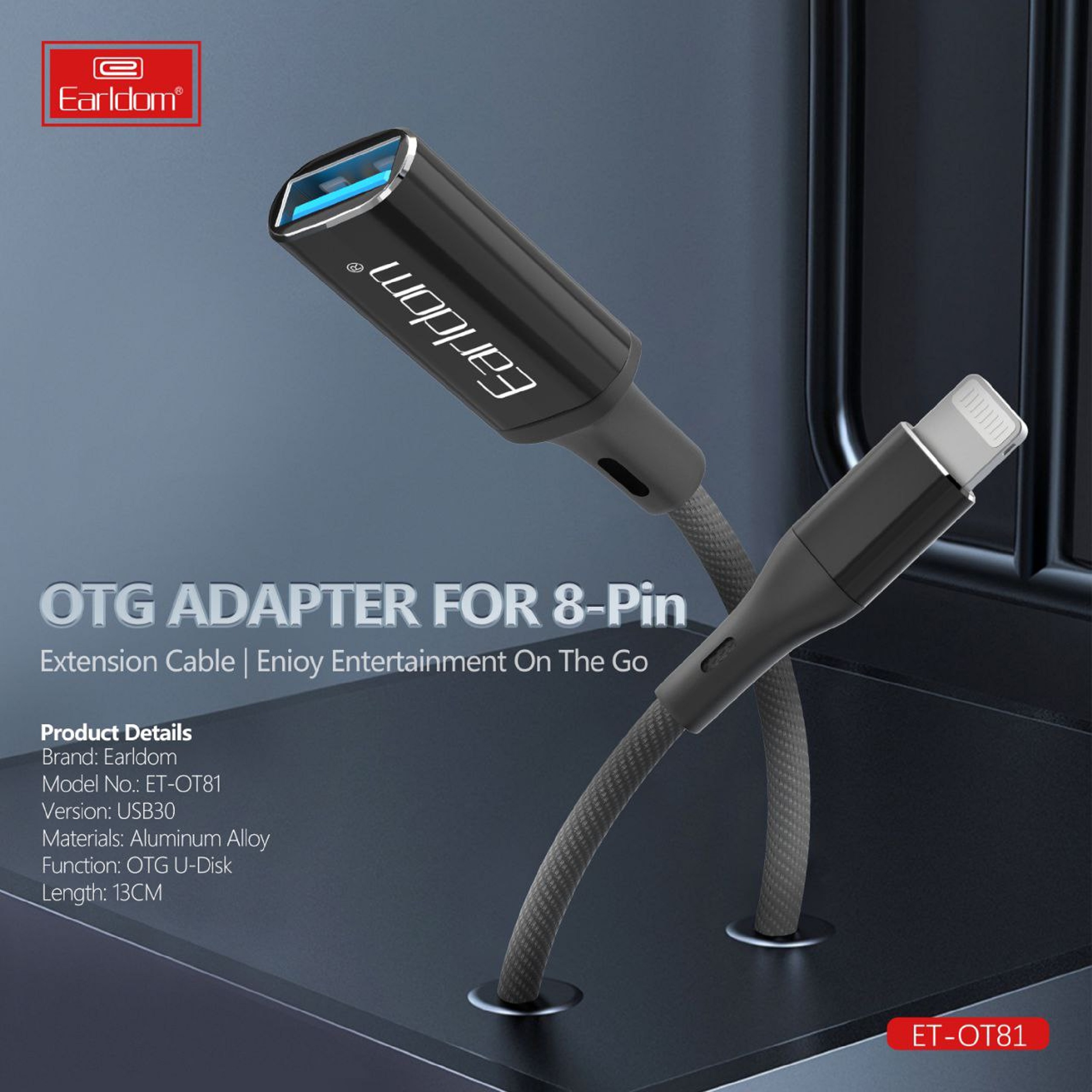 مبدل USB 3.0 به لایتنینگ ارلدام مدل ET-OT81
