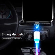 کابل تبدیل مغناطیسی  USB به MicroUSB / USB-C / لایتنینگ مدل  RGB  1x3 طول 1 متر