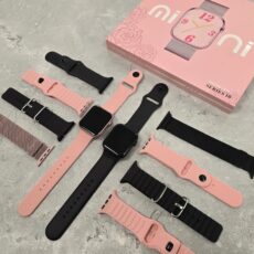 ساعت هوشمند ۴۱ میلیمتری ویسمی مدل X28 mini با ۴ بند سیلیکونی و ۱ بند فلزی