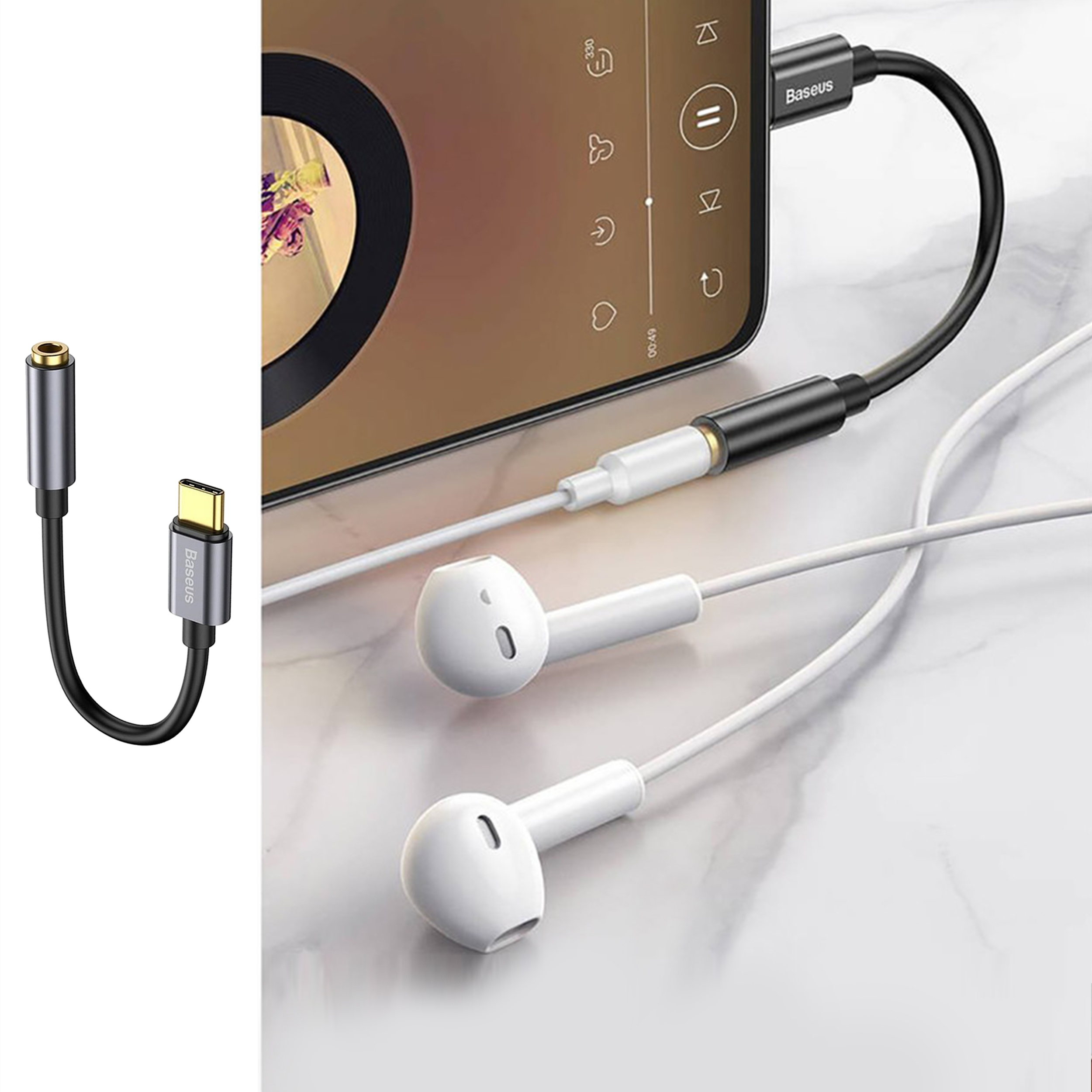 مبدل USB-C به AUX باسئوس مدل CATL54-0G