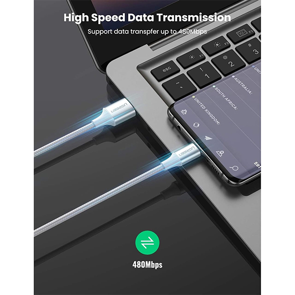 کابل تبدیل USB به USB-C یوگرین مدل L514-45075 طول 1 متر