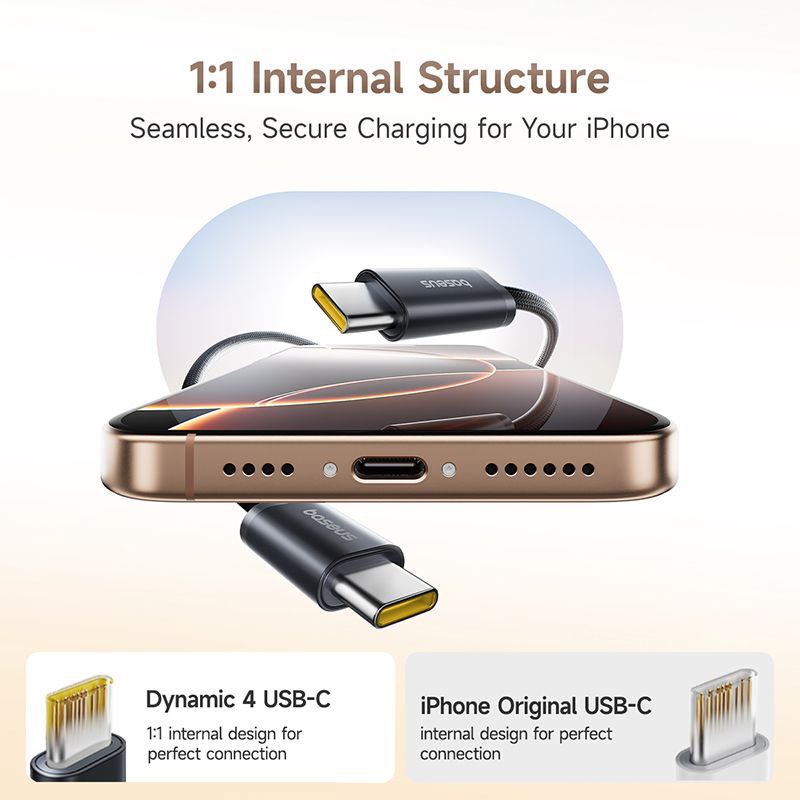 کابل تبدیل USB-C بیسوس مدل Dynamic 4 Pro 100W طول 1 متر