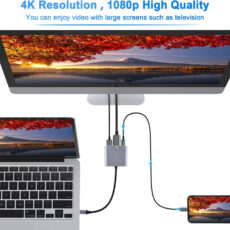مبدل USB-C به USB-C / USB 3.0 / HDMI 4K  مدل Adapter 3 in1