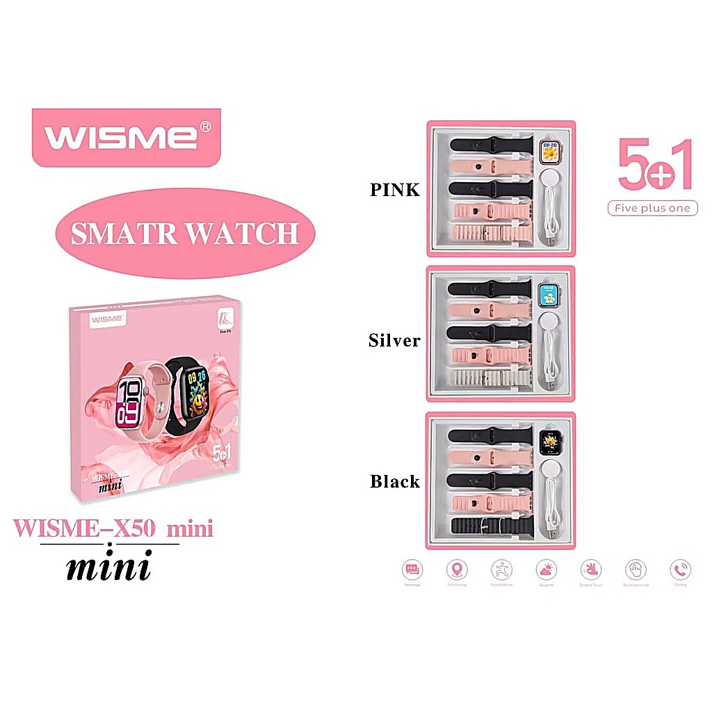 ساعت هوشمند 38 میلیمتری ویسمی مدل X50 MINI با بند سیلیکونی
