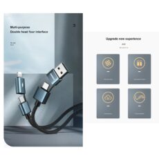 کابل تبدیل USB/USB-C به USB-C / لایتنینگ ریمکس مدل RC-020T طول 1 متر