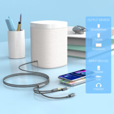 کابل تبدیل AUX به لایتنینگ / USB-C / AUX ارلدام مدل AUX72 طول 1.2 متر