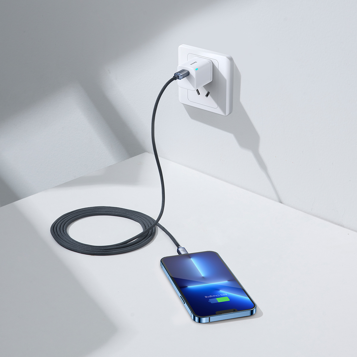 کابل تبدیل USB-C به لایتنینگ باسئوس مدل Crystal Shine Series طول 1.2 متر