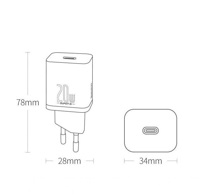 شارژر دیواری باسئوس مدل CCSUP-B