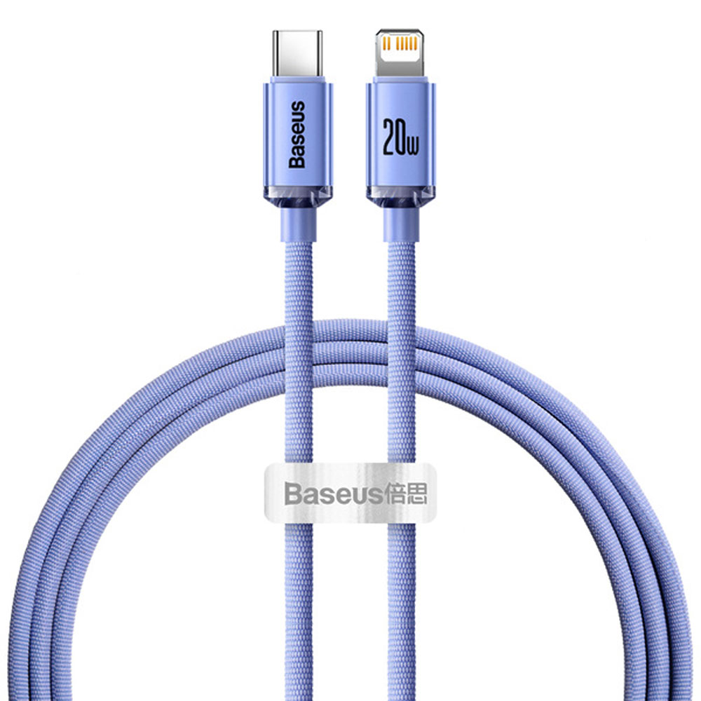 کابل تبدیل USB-C به لایتنینگ باسئوس مدل Crystal Shine Series طول 1.2 متر