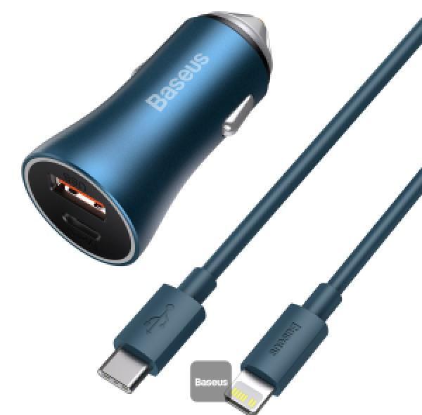 شارژر فندکی باسئوس مدل tzccjd-0g به همراه کابل تبدیل USB-C