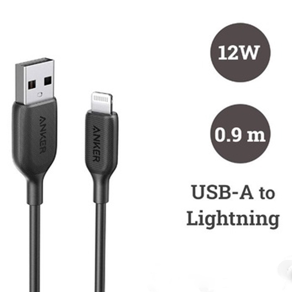 کابل تبدیل USB به لایتنینگ انکر مدل Anker PowerLine A8812 طول 0.9 متر