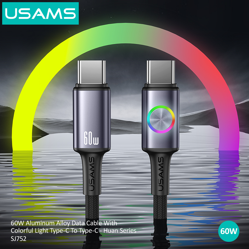 کابل USB-C یوسمز مدل SJ752-60W طول 1.2 متر