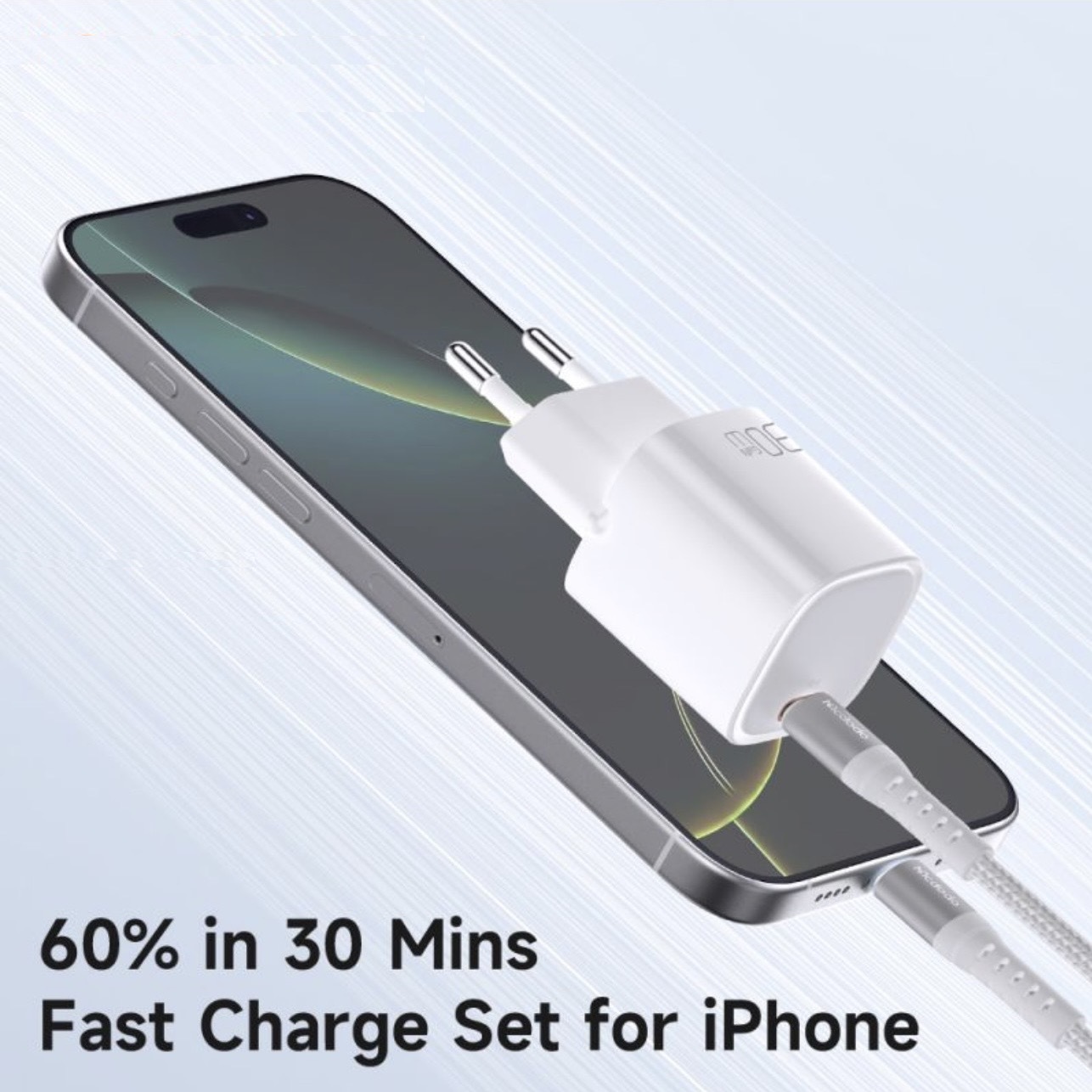شارژر دیواری 30 وات مک دودو مدل Nano 30 mini به همراه کابل USB-C