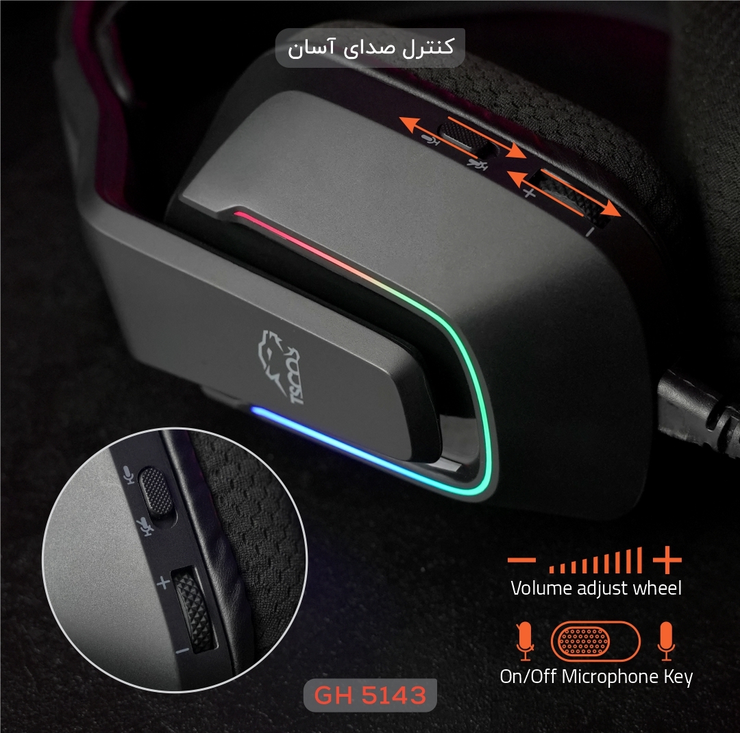هدفون گیمینگ تسکو مدل  GH 5143 Phantomus RGB