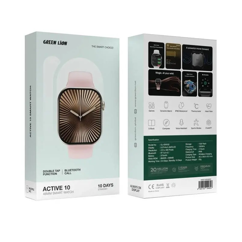ساعت هوشمند 44 میلی متری گرین لاین مدل HND ACTIVE 10 بند سیلیکون