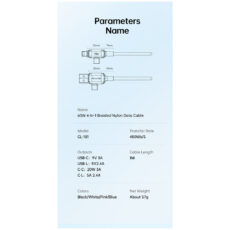 کابل تبدیل USB-C / USB به USB-C / لایتنینگ اوی مدل CL-181 60W طول 1 متر