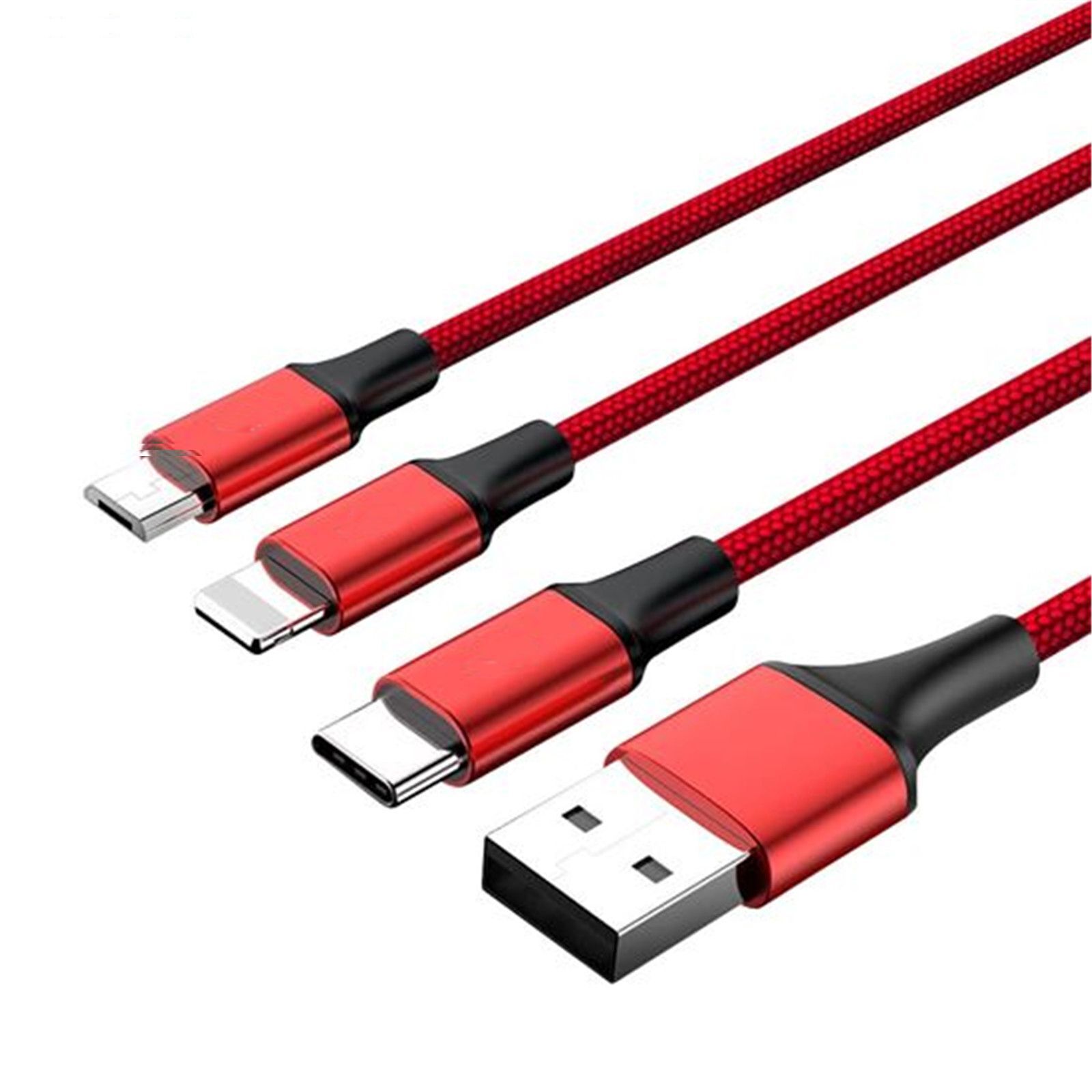 کابل تبدیل USB به Micro-usb/ USB-C/ Lighting مدل Multicable 3-1 به طول 1 متر