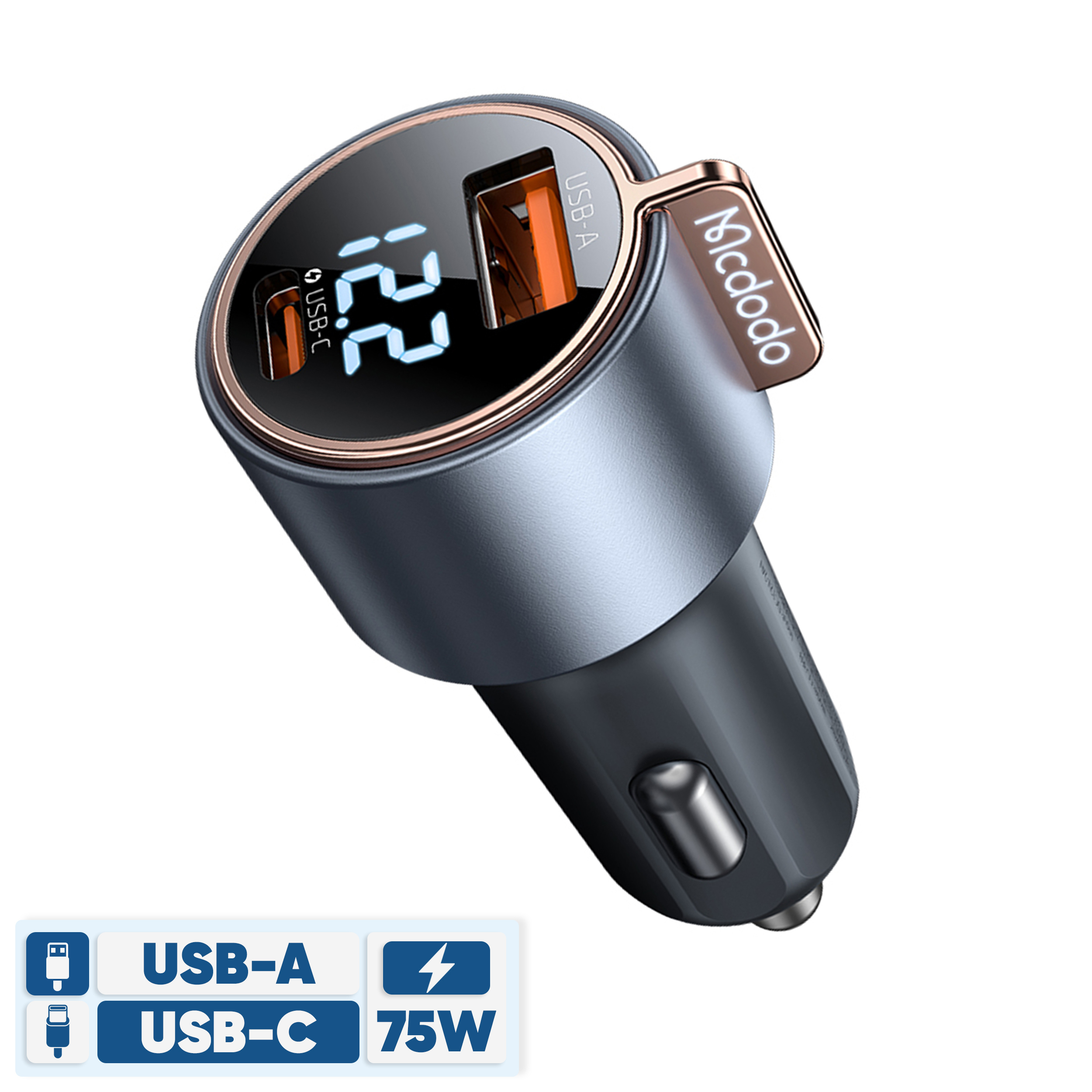 شارژر فندکی 75وات دو پورت مک دودو مدل CC-3690