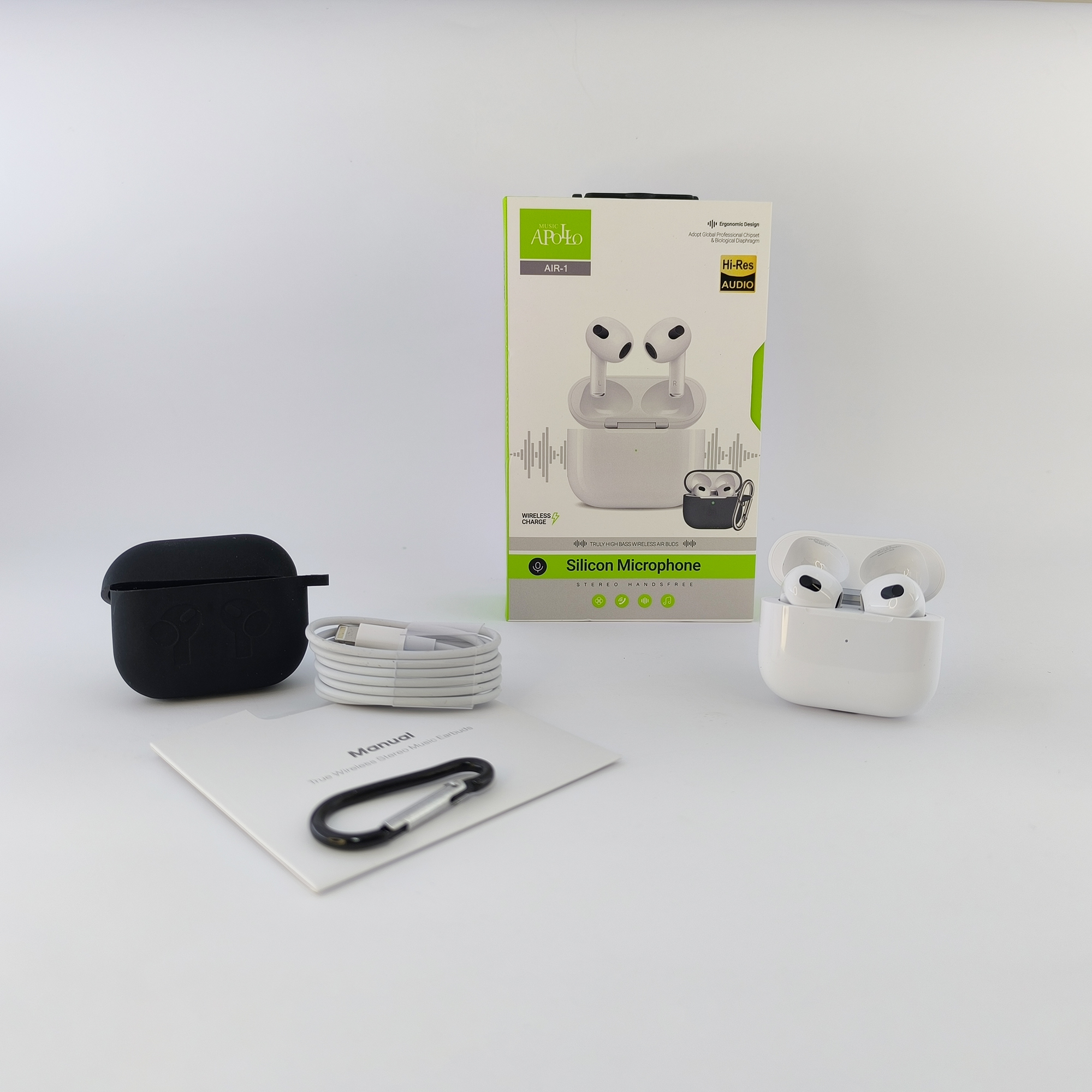 هدفون بلوتوثی موزیک آپولو مدل True Wireless C03 AIR1