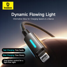 کابل تبدیل USB-C به لایتنینگ بیسوس مدل Lit Button-Control 20W طول 2 متر