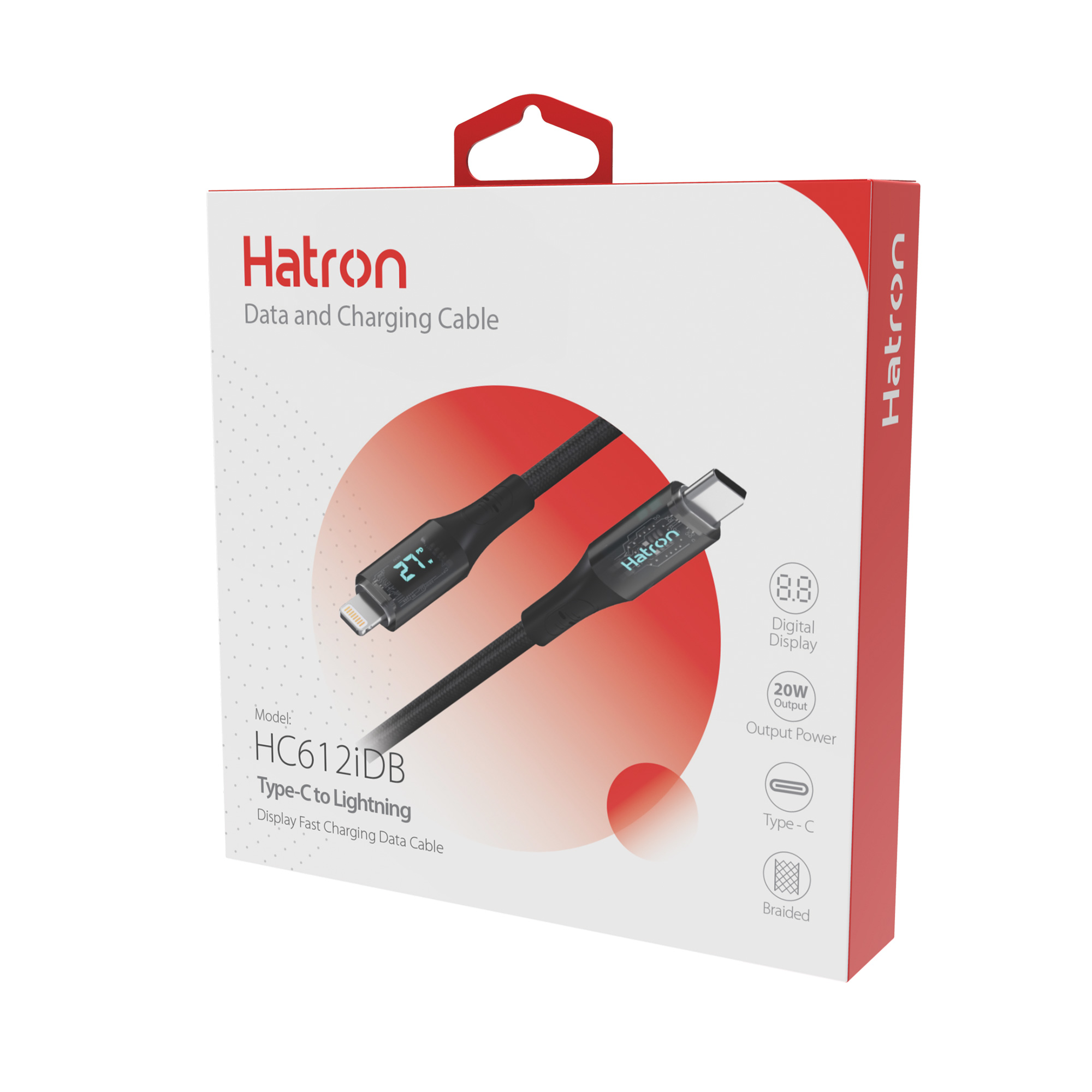 کابل تبدیل USB-C به لایتنینگ هترون مدل HC612IDB طول 1 متر