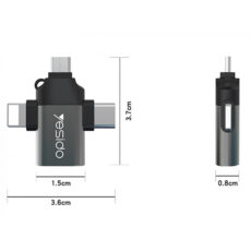 مبدل USB-C / MicroUSB / لایتنینگ OTG یسیدو مدل GS15