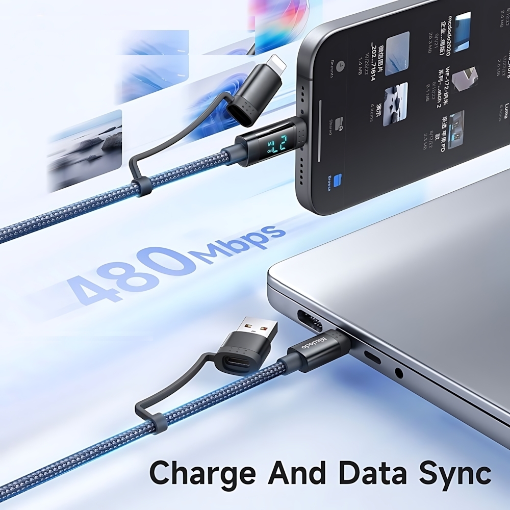 کابل تبدیل USB-C به USB/لایتنینگ مک دودو مدل CA-1990 طول 1.2 متر