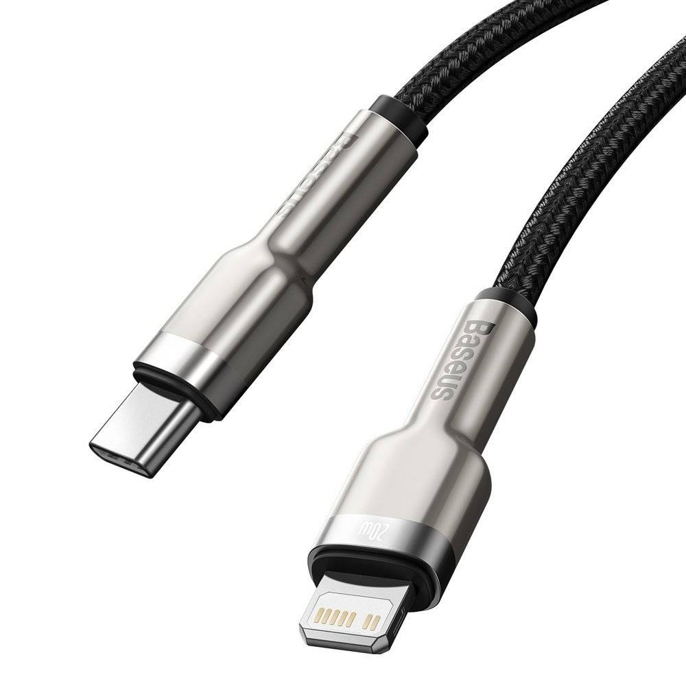 کابل تبدیل USB-C به لایتنینگ باسئوس مدل Cafule Metal 20W طول 1 متر