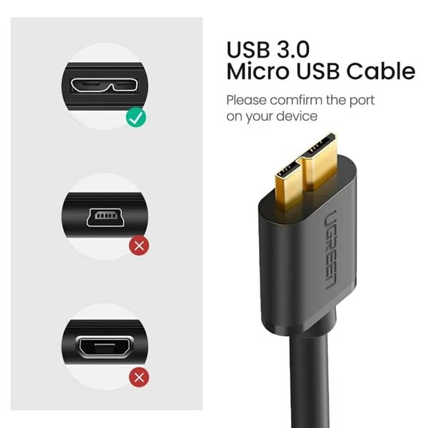 کابل تبدیل Micro USB 3.0 یوگرین مدل US130-10841 طول 1 متر
