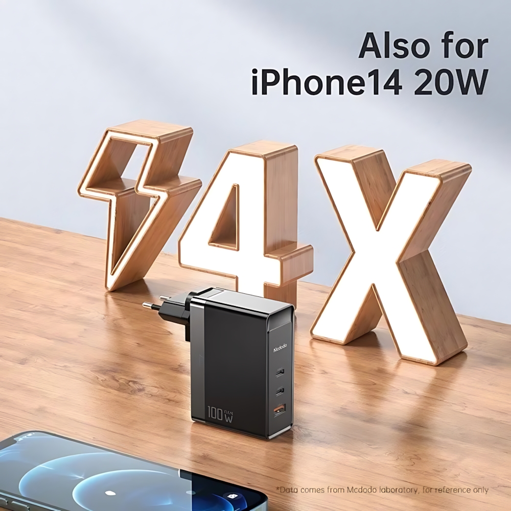 شارژر دیواری 100 وات مک دودو مدل CH-8105 Pro به همراه کابل تبدیل USB-C