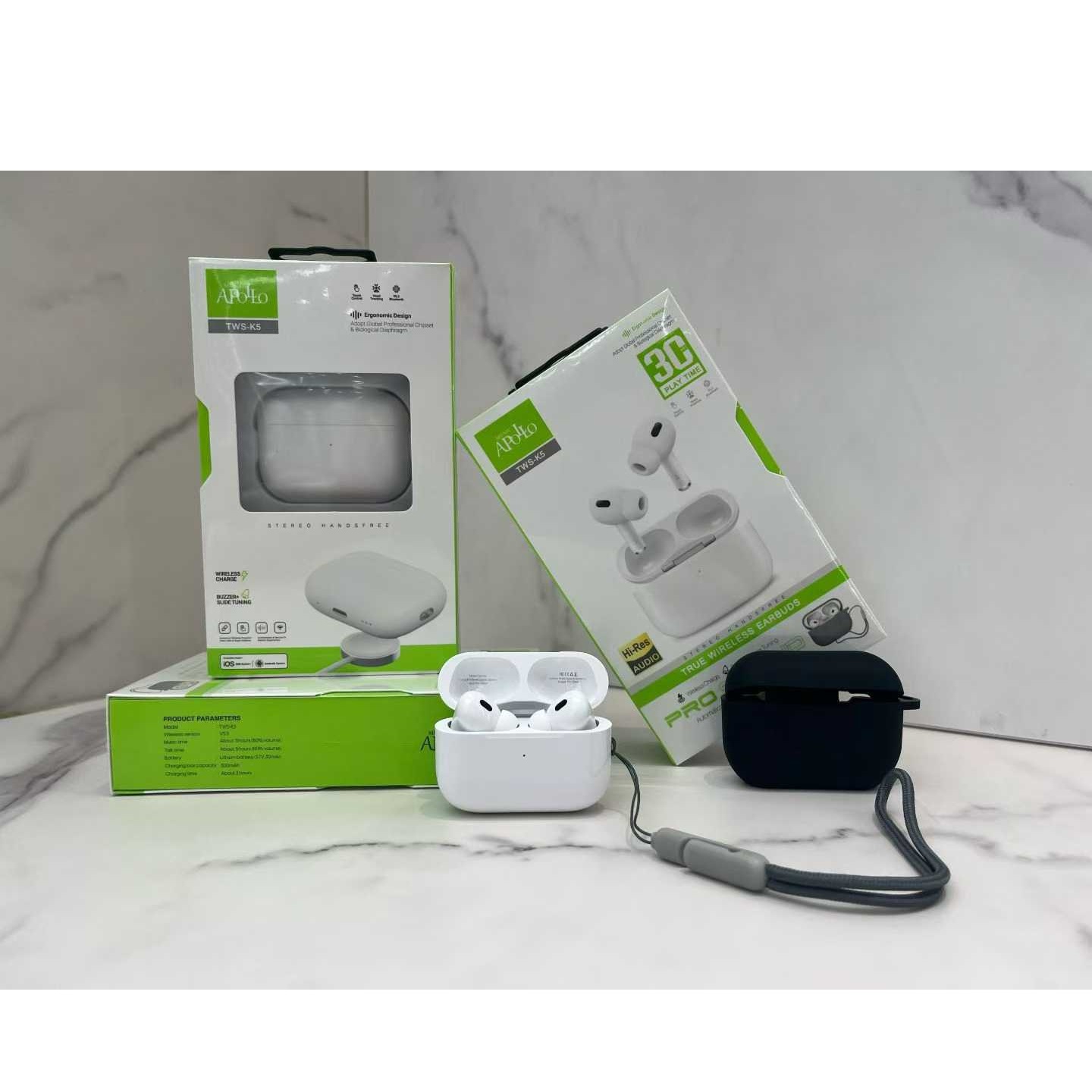 هدفون بلوتوثی موزیک آپولو مدل TWS-EARBUDS C05 K5