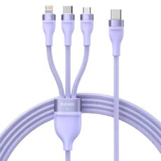 کابل تبدیل USB-C به USB-C / microUSB / لایتنینگ بیسوس مدل Flash Series II CB000004 100W طول 1.5 متر