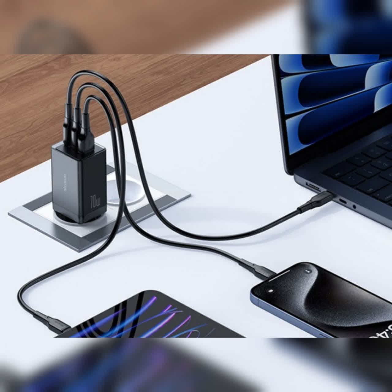 شارژر دیواری 70 وات مک دودو مدل CH-1543  به همراه کابل USB-C