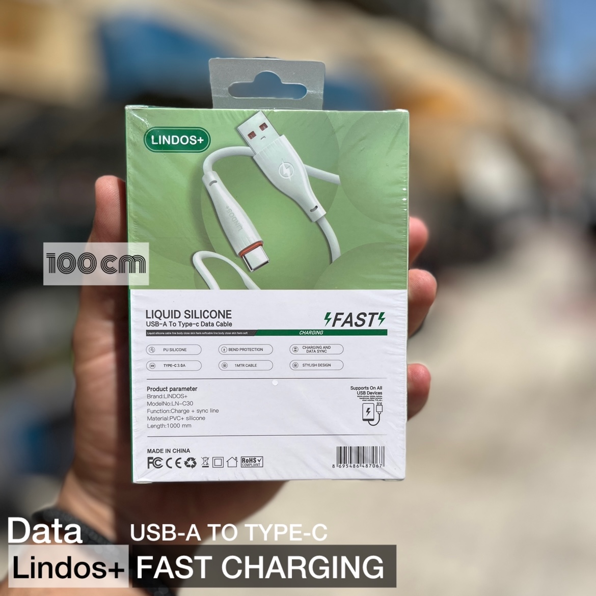 کابل تبدیل USB به USB-C لیندوس پلاس مدل Galaxy A13 طول 1 متر