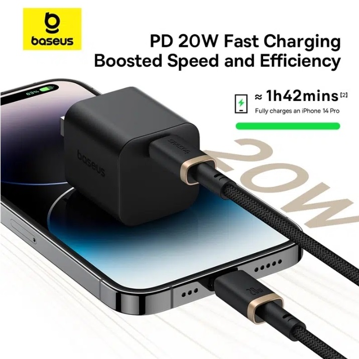 کابل تبدیل USB-C به لایتنینگ بیسوس مدل Dura Series 20W طول 1 متر