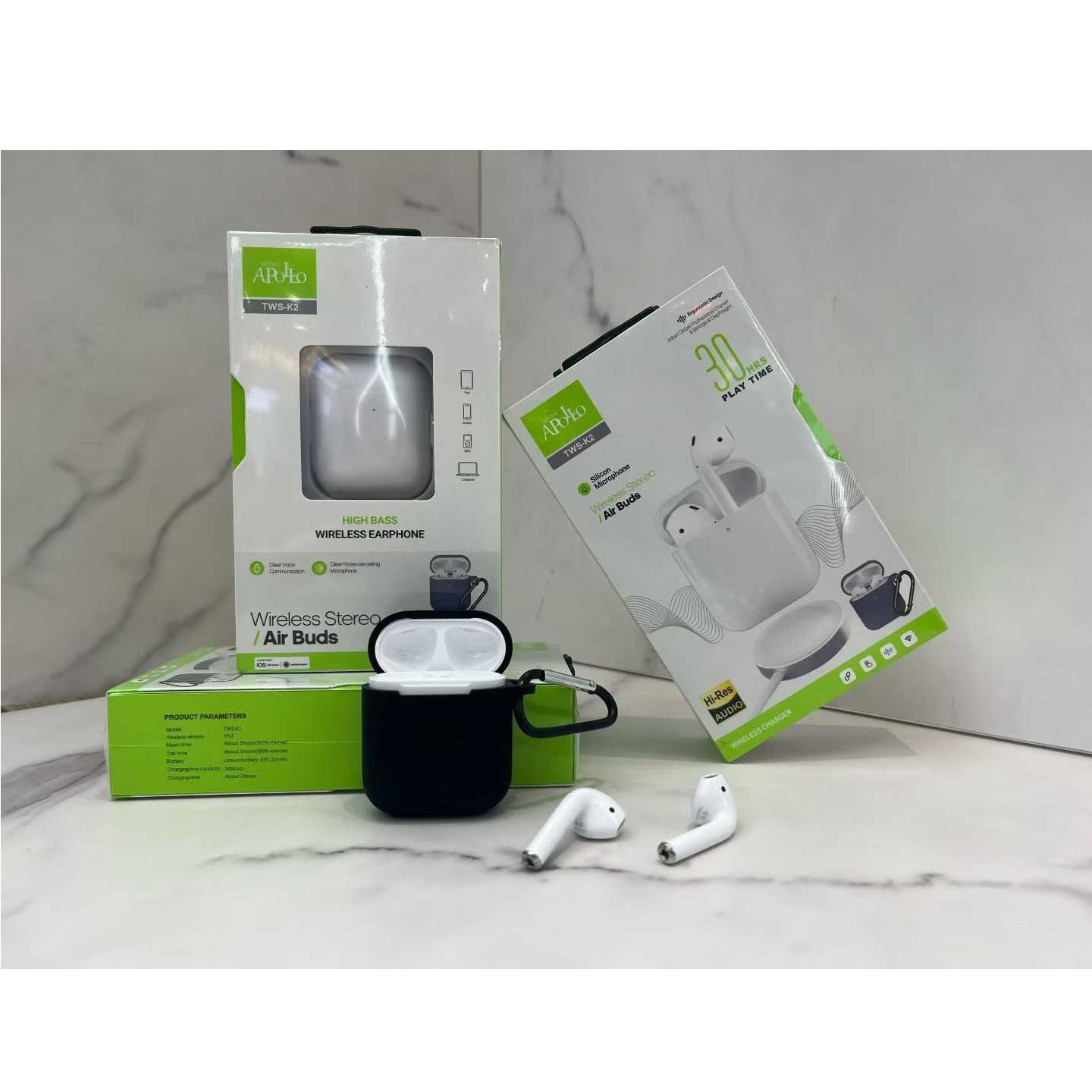 هدفون بلوتوثی موزیک آپولو مدل TWSk2 C02