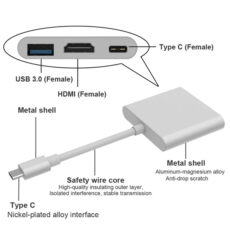 مبدل USB-C به HDMI/USB3.0/USB-C مدل T1304