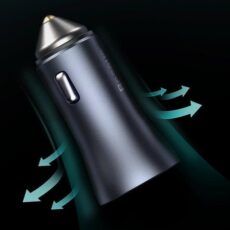 شارژر فندکی باسئوس مدل tzccjd-0g به همراه کابل تبدیل USB-C
