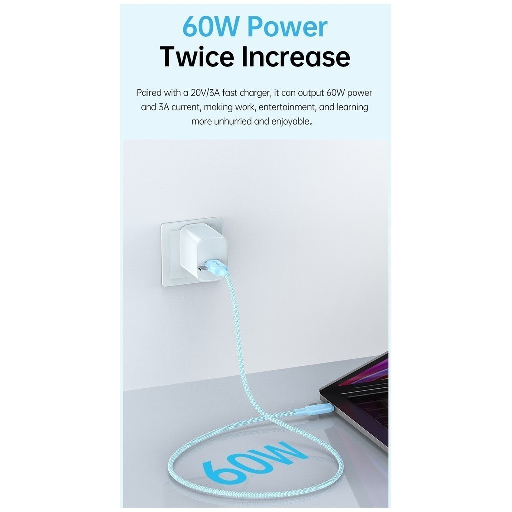 کابل تبدیل USB-C / USB به USB-C / لایتنینگ اوی مدل CL-181 60W طول 1 متر