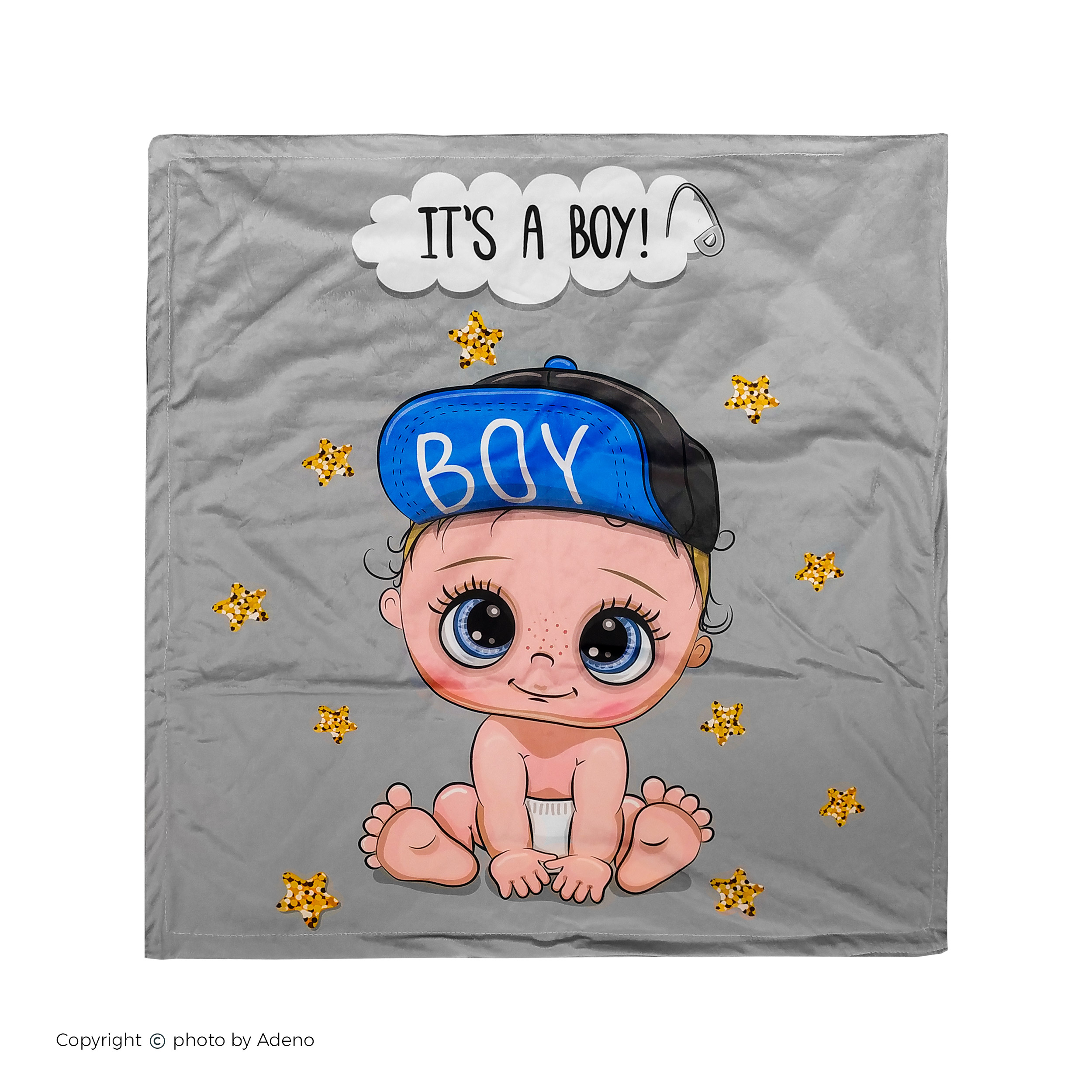 سرویس خواب نوزاد 3تکه آدنو مدل سفری طرح its a boy